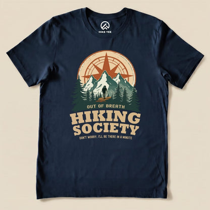 Hike Tee T-Shirt Navy / S Out of Breath Hiking Society Shirt