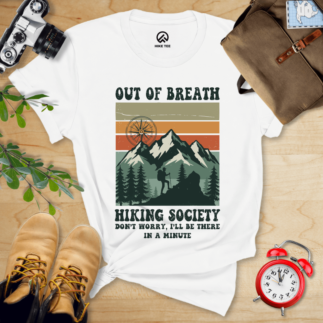 Hike Tee T-Shirt White / S Out of Breath Hiking Society Shirt