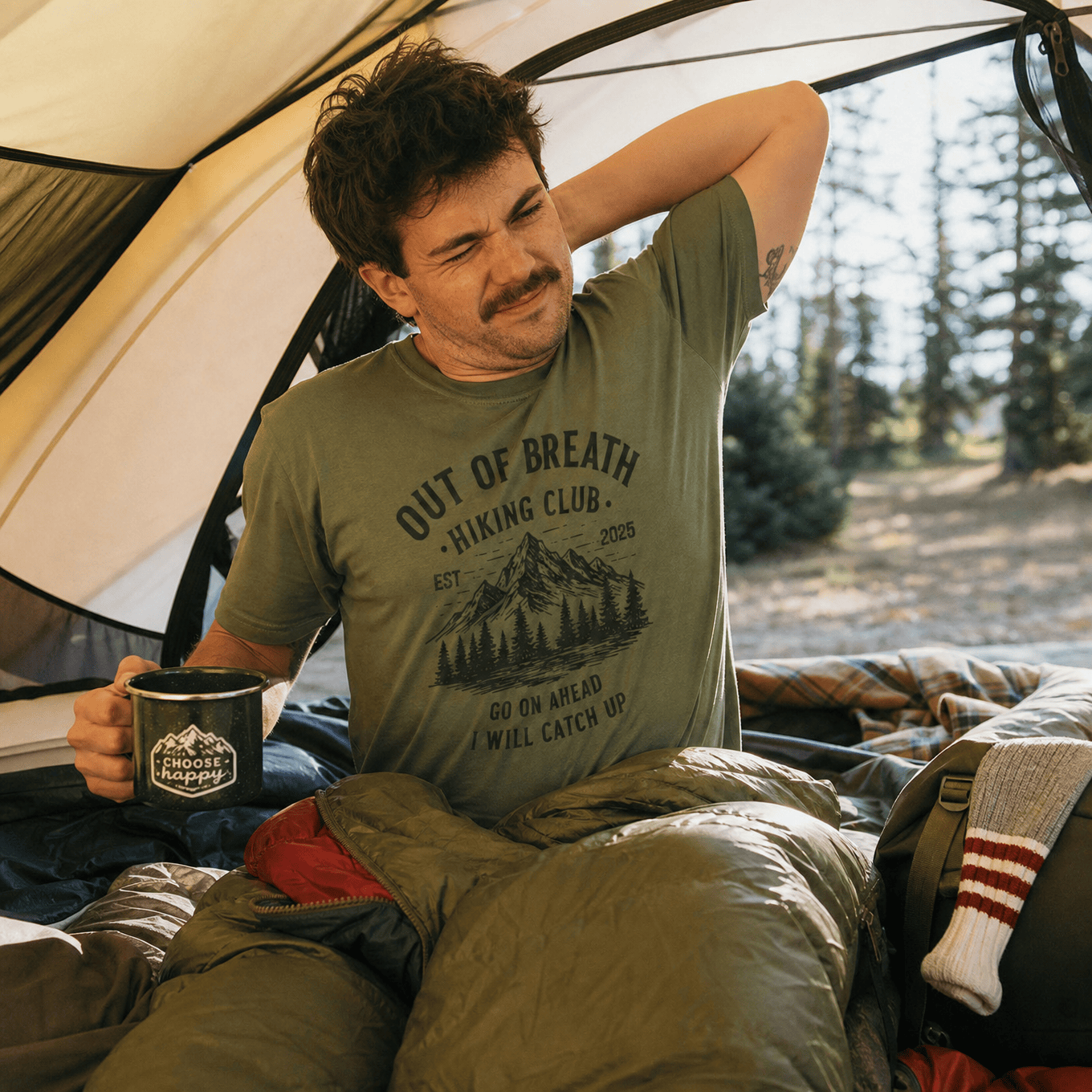 Out of Breath Mountains Shirt Hike Tee T-Shirt