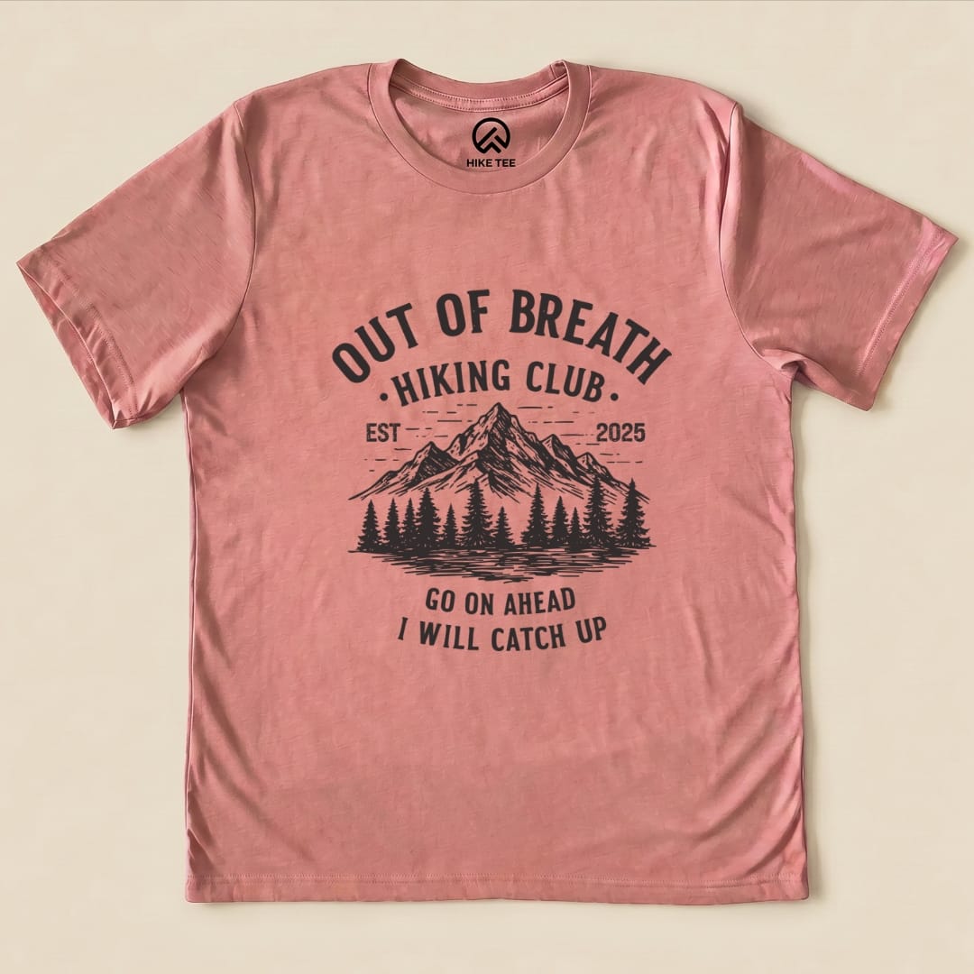Hike Tee T-Shirt Heather Mauve / S Out of Breath Mountains Shirt