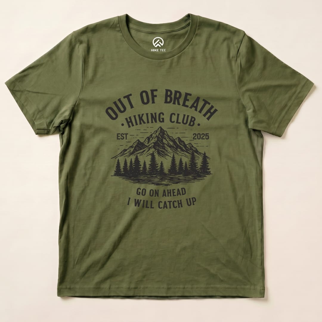 Hike Tee T-Shirt Military Green / S Out of Breath Mountains Shirt
