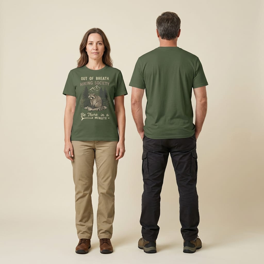 Hike Tee T-Shirt Out of Breath Raccoon Funny Shirt