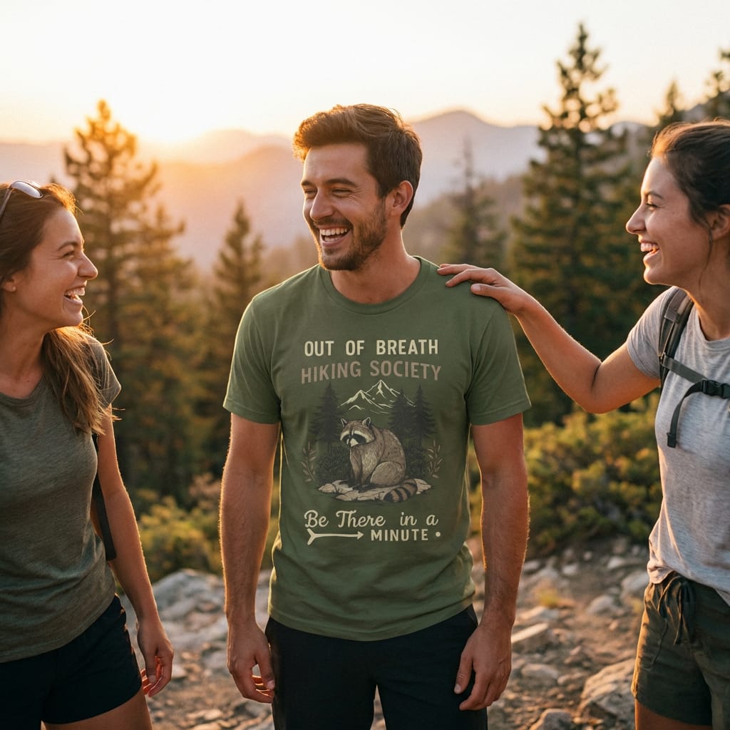 Hike Tee T-Shirt Out of Breath Raccoon Funny Shirt