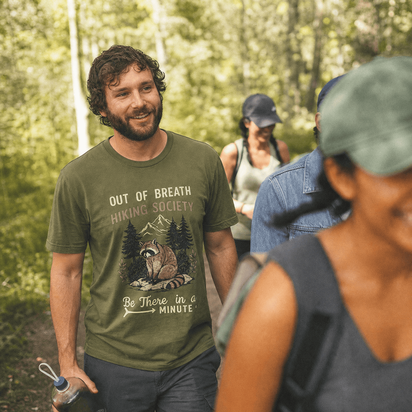Out of Breath Raccoon Funny Shirt Hike Tee T-Shirt