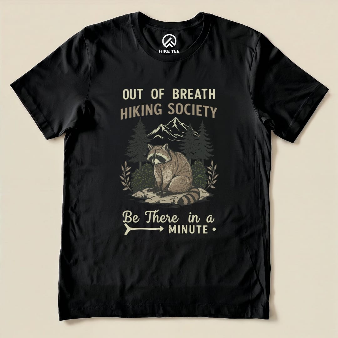 Hike Tee T-Shirt Black / S Out of Breath Raccoon Funny Shirt