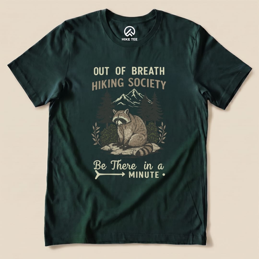 Hike Tee T-Shirt Forest / S Out of Breath Raccoon Funny Shirt