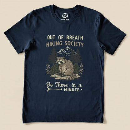 Hike Tee T-Shirt Navy / S Out of Breath Raccoon Funny Shirt