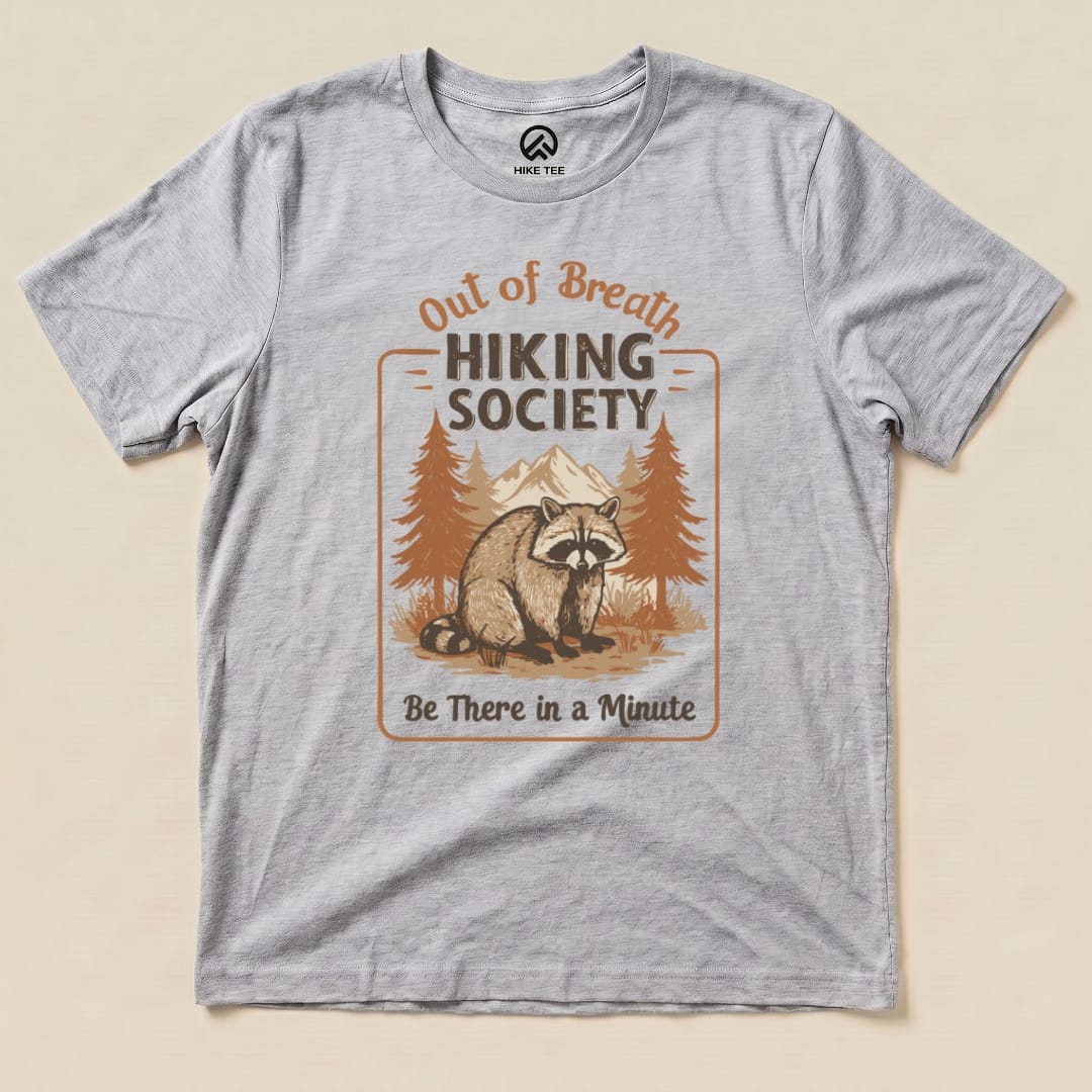 Hike Tee T-Shirt Athletic Heather / S Out of Breath Raccoon Shirt