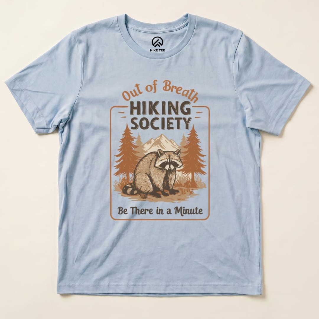 Hike Tee T-Shirt Baby Blue / S Out of Breath Raccoon Shirt