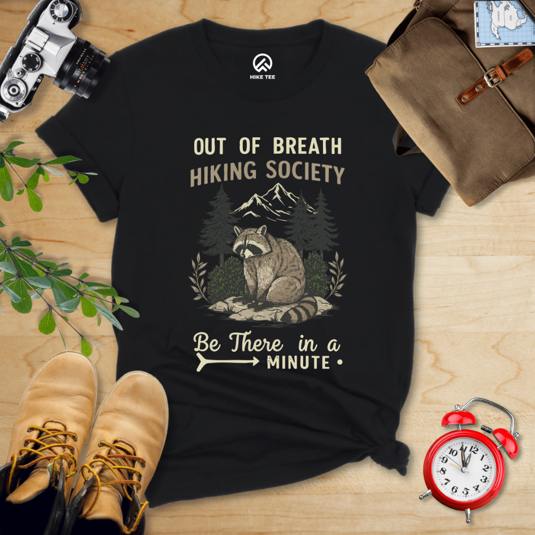 Hike Tee T-Shirt Black / S Out of Breath Raccoon Shirt