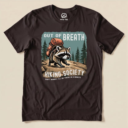Out of Breath Raccoon Shirt Hike Tee T-Shirt Brown / S