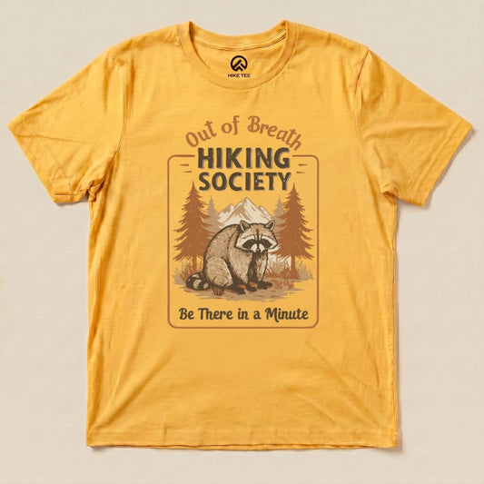 Hike Tee T-Shirt Gold / S Out of Breath Raccoon Shirt