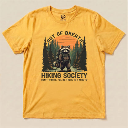 Out of Breath Raccoon Shirt Hike Tee T-Shirt Gold / S