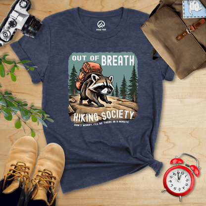 Hike Tee T-Shirt Heather Navy / S Out of Breath Raccoon Shirt
