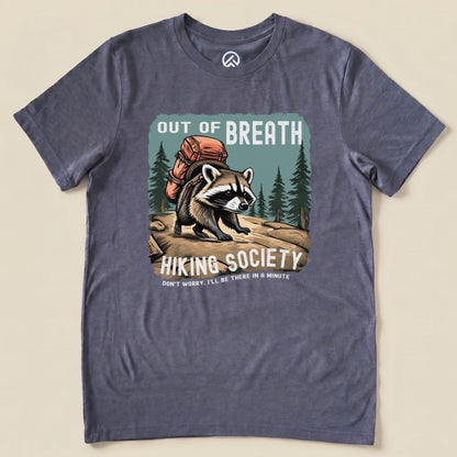 Out of Breath Raccoon Shirt Hike Tee T-Shirt Heather Navy / S