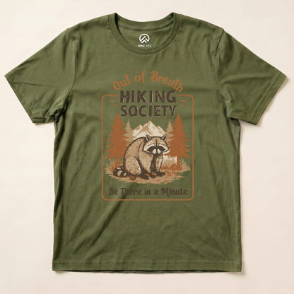 Hike Tee T-Shirt Military Green / S Out of Breath Raccoon Shirt