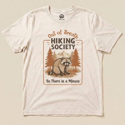 Hike Tee T-Shirt Natural / S Out of Breath Raccoon Shirt