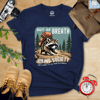 Hike Tee T-Shirt Navy / S Out of Breath Raccoon Shirt