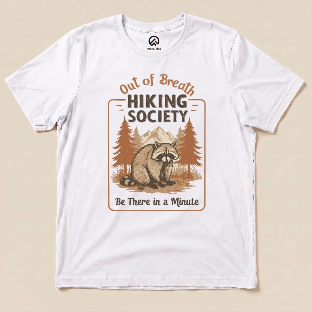Hike Tee T-Shirt White / S Out of Breath Raccoon Shirt