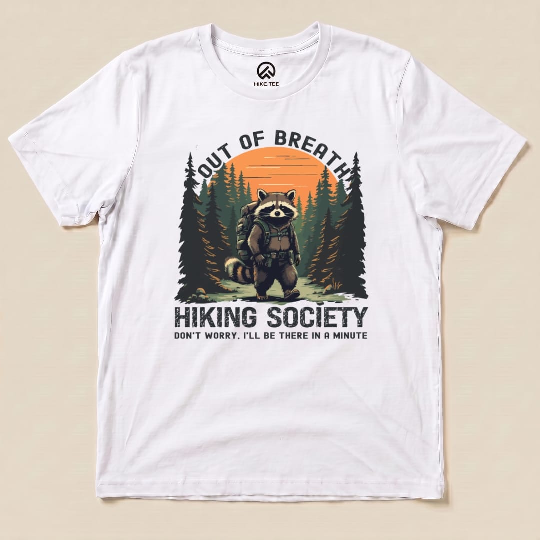 Out of Breath Raccoon Shirt Hike Tee T-Shirt White / S