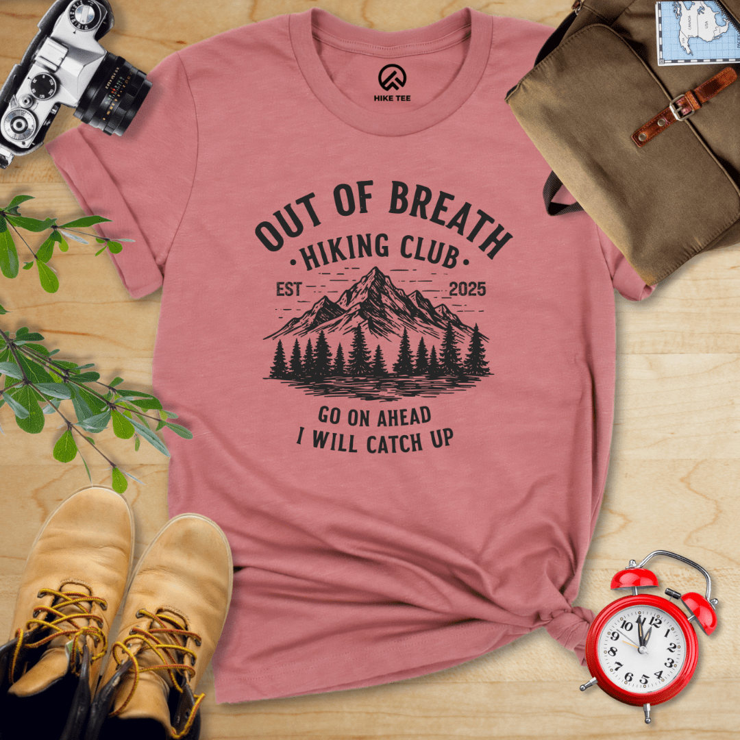 Hike Tee T-Shirt Heather Mauve / S Out of Breath Shirt
