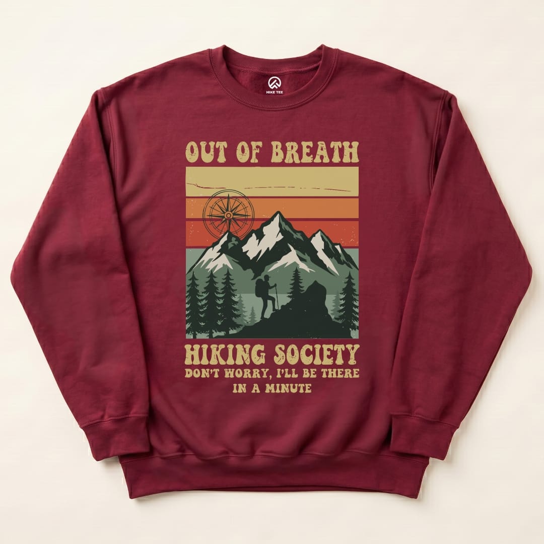Out of Breath Sweatshirt Hike Tee Sweatshirt Maroon / S
