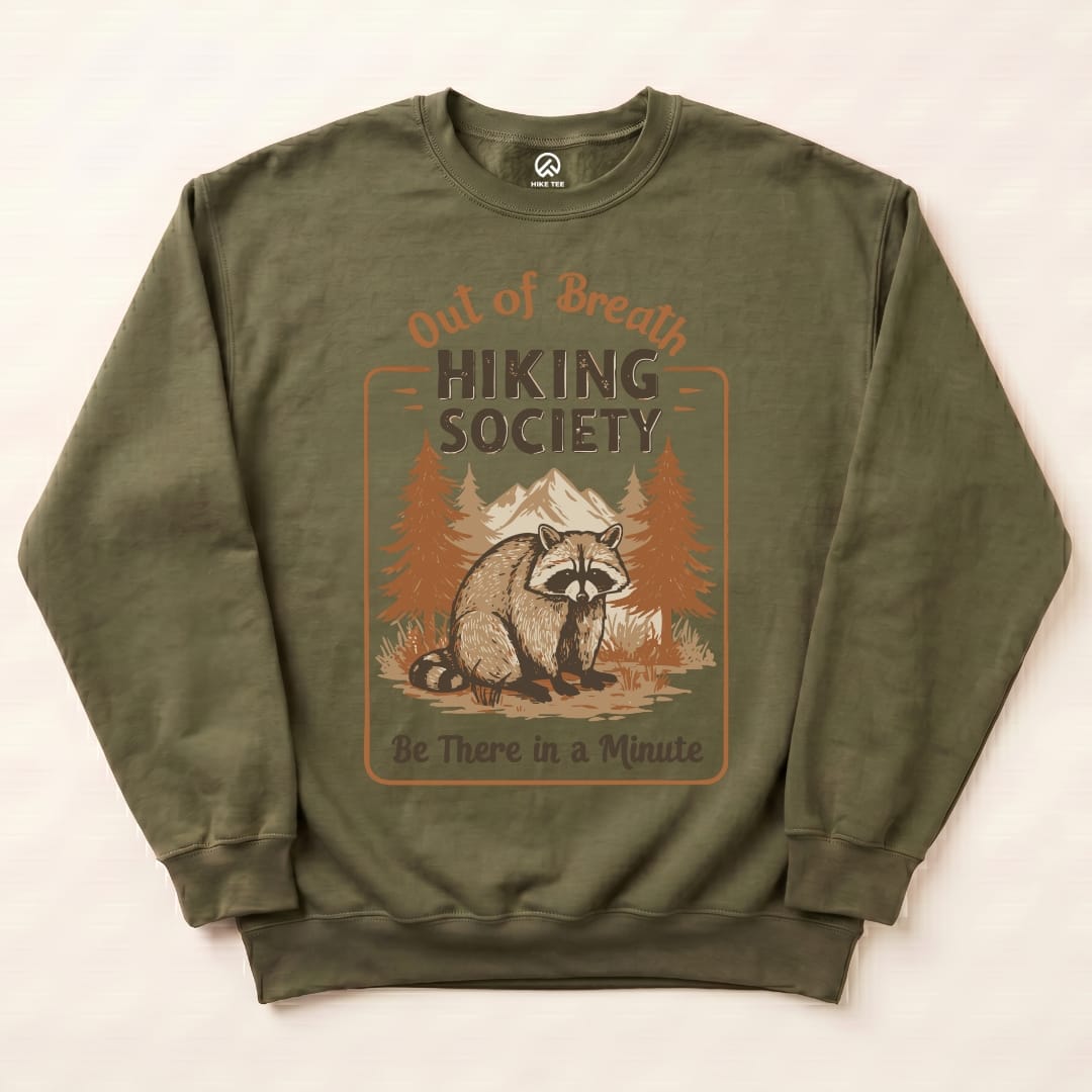 Out of Breath Sweatshirt Hike Tee Sweatshirt Military Green / S