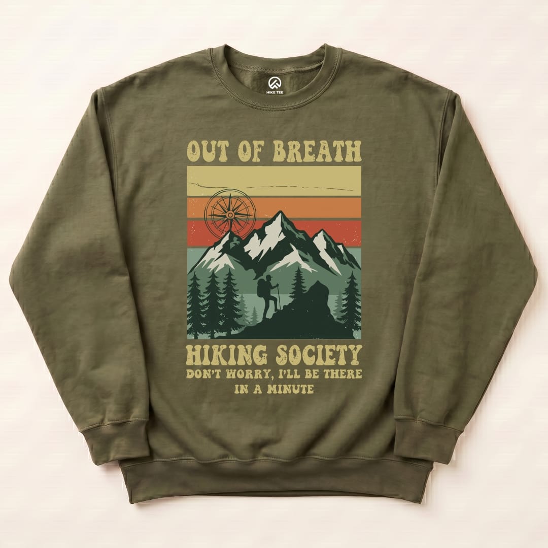 Out of Breath Sweatshirt Hike Tee Sweatshirt Military Green / S