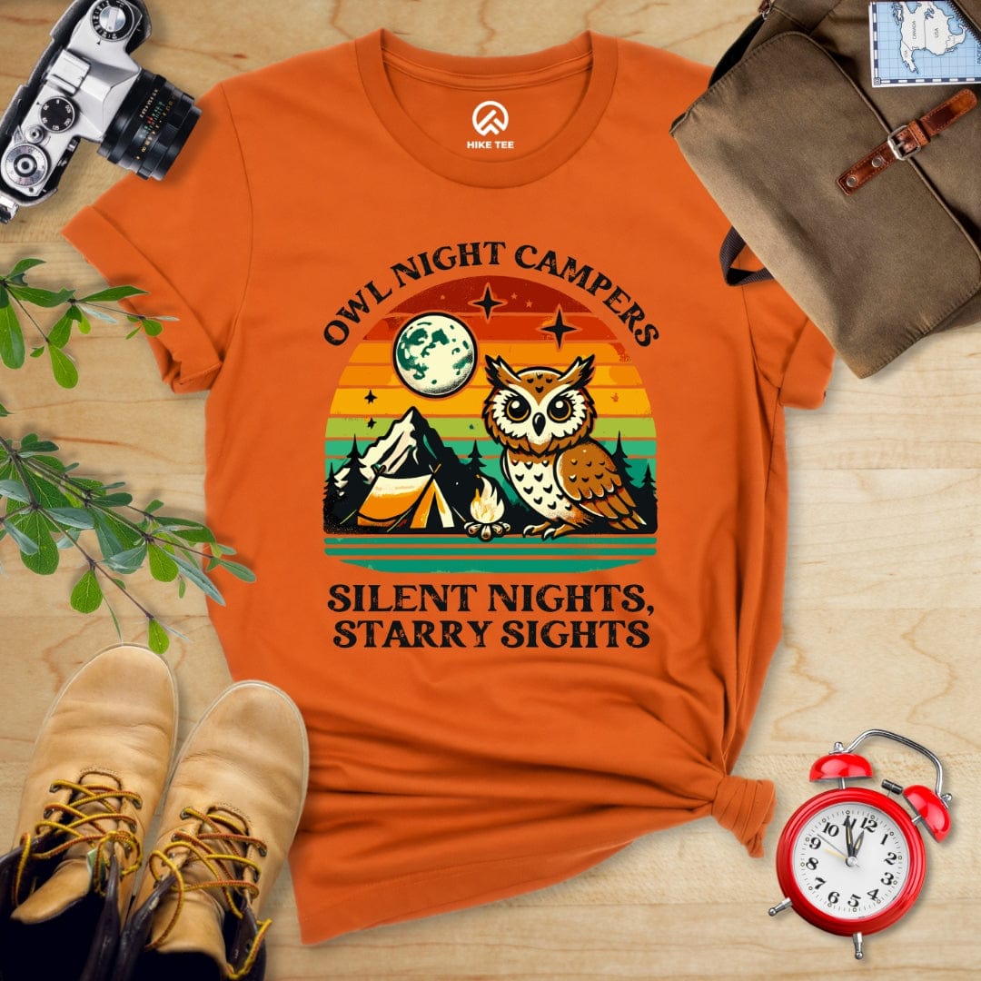 Hike Tee T-Shirt Autumn / S Owl Night Campers Shirt