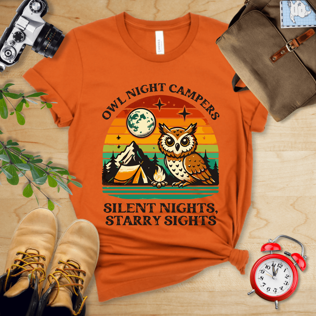 Hike Tee T-Shirt Autumn / S Owl Night Campers Shirt