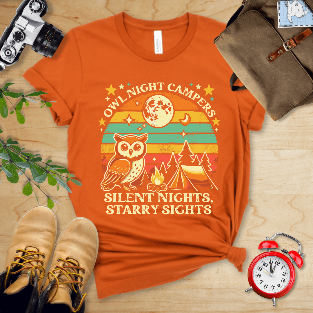 Hike Tee T-Shirt Autumn / S Owl Night Campers Shirt