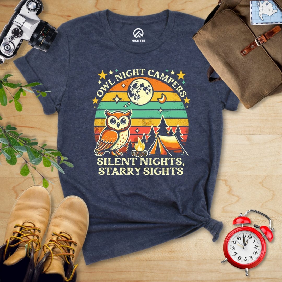 Hike Tee T-Shirt Heather Navy / S Owl Night Campers Shirt