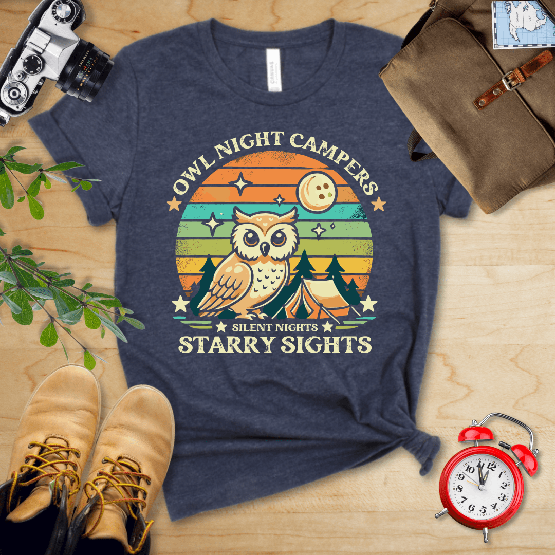 Hike Tee T-Shirt Heather Navy / S Owl Night Campers Shirt