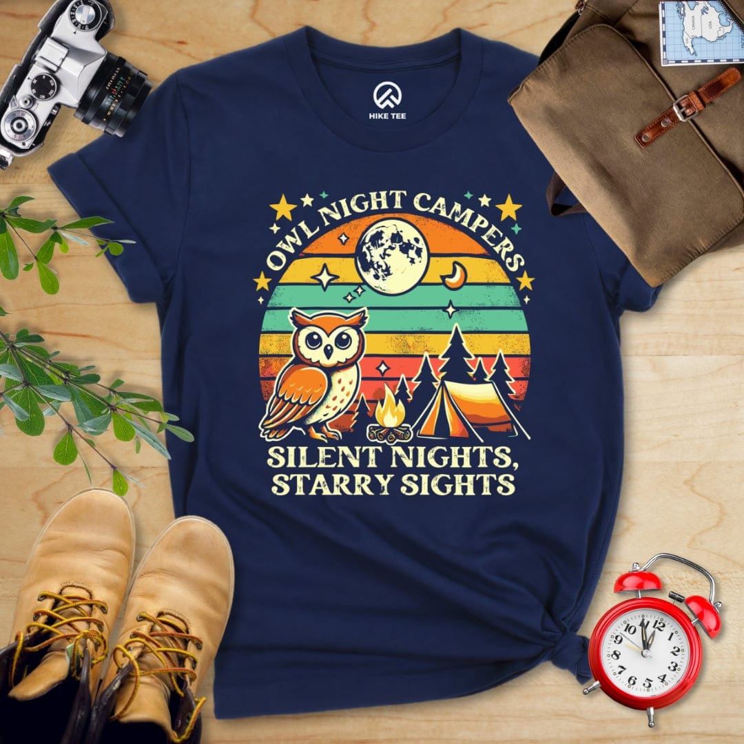 Hike Tee T-Shirt Navy / S Owl Night Campers Shirt
