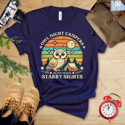 Hike Tee T-Shirt Navy / S Owl Night Campers Shirt