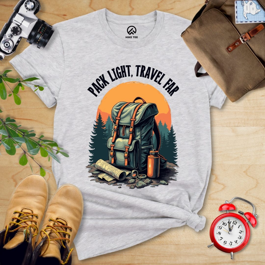 Hike Tee T-Shirt Athletic Heather / S Pack Light, Travel Far Shirt