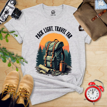 Hike Tee T-Shirt Athletic Heather / S Pack Light, Travel Far Shirt