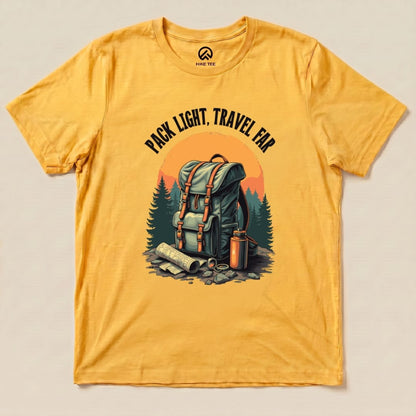 Pack Light, Travel Far Shirt Hike Tee T-Shirt Gold / S