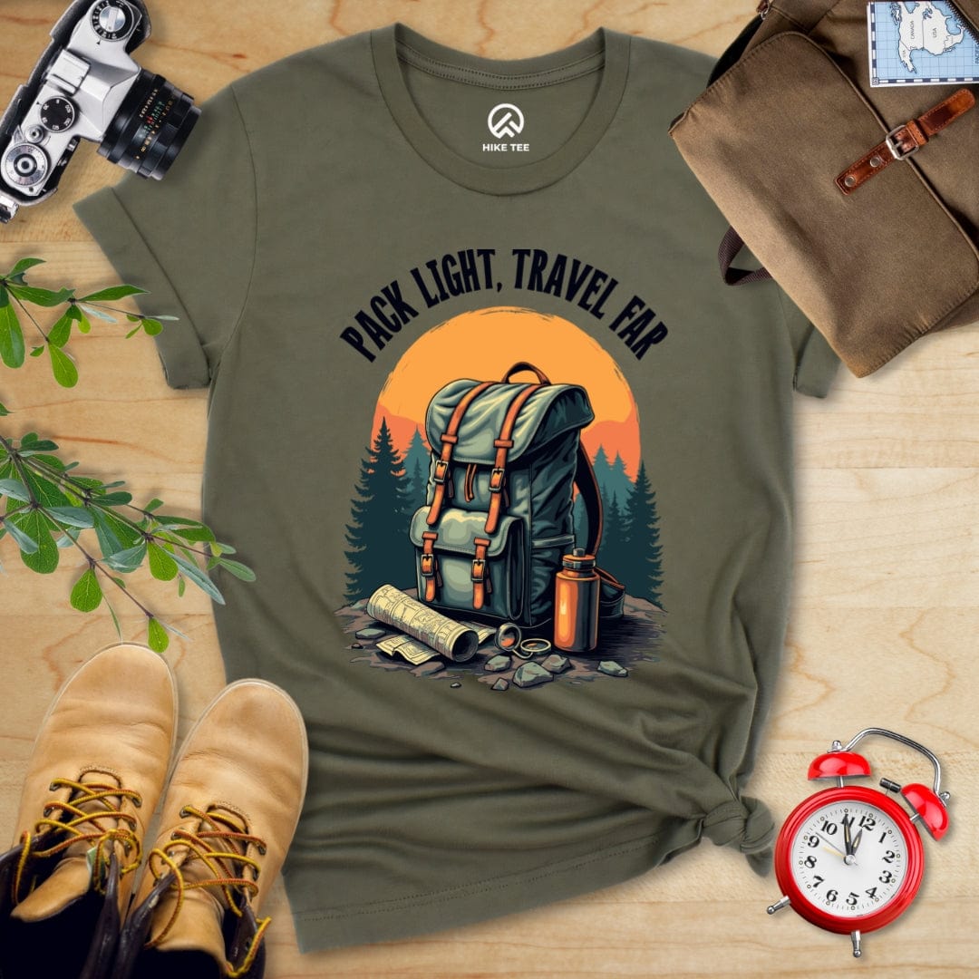 Hike Tee T-Shirt Military Green / S Pack Light, Travel Far Shirt