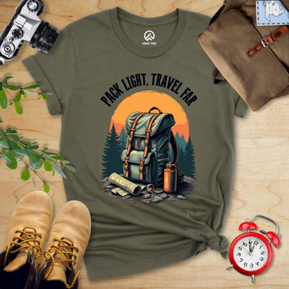 Hike Tee T-Shirt Military Green / S Pack Light, Travel Far Shirt