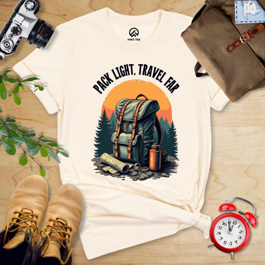 Hike Tee T-Shirt Natural / S Pack Light, Travel Far Shirt
