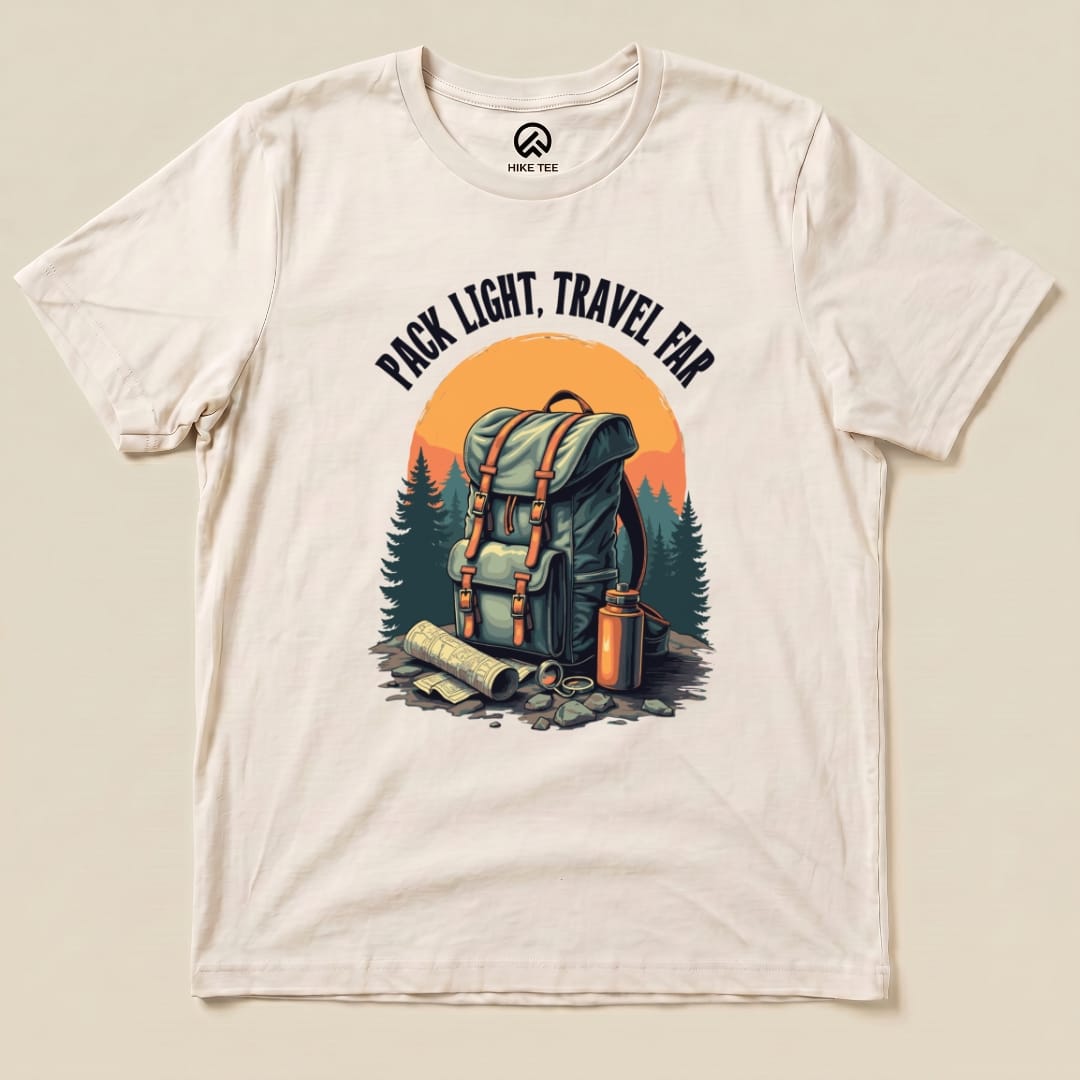 Pack Light, Travel Far Shirt Hike Tee T-Shirt Natural / S