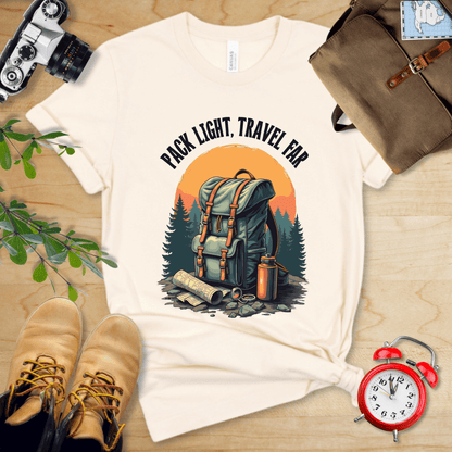 Printify T-Shirt Natural / S Pack Light, Travel Far Shirt