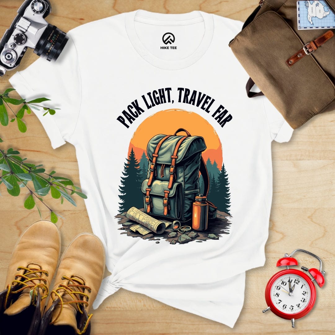 Hike Tee T-Shirt White / S Pack Light, Travel Far Shirt