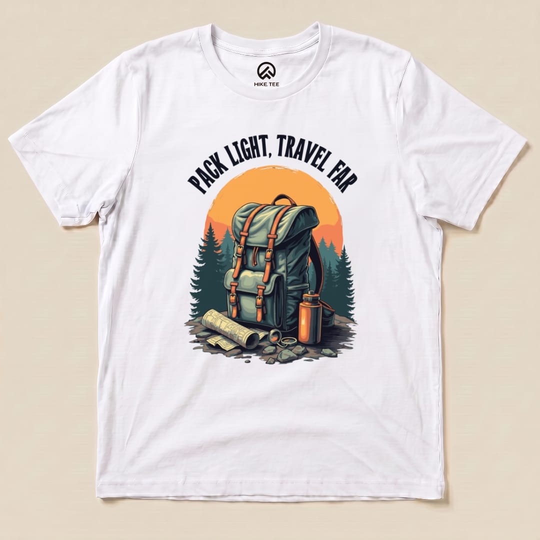 Pack Light, Travel Far Shirt Hike Tee T-Shirt White / S