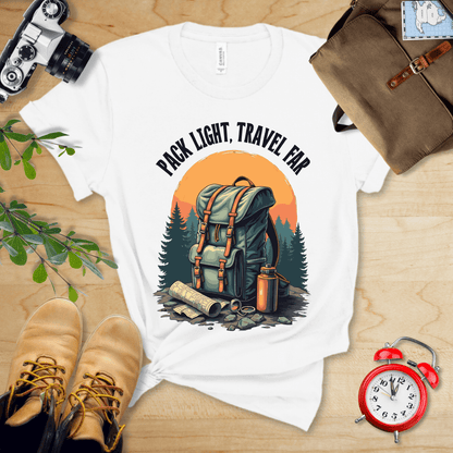 Printify T-Shirt White / S Pack Light, Travel Far Shirt