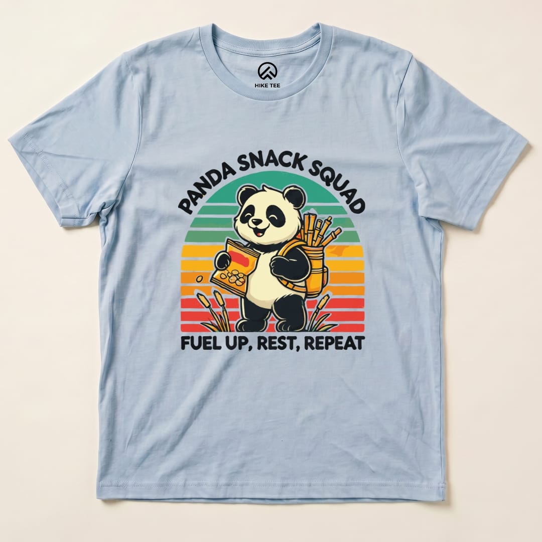 Panda Snack Squad Retro Shirt Hike Tee T-Shirt Baby Blue / S