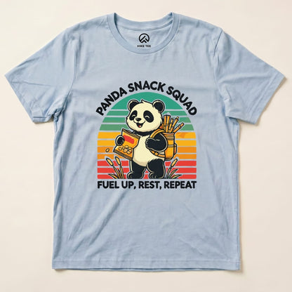 Panda Snack Squad Retro Shirt Hike Tee T-Shirt Baby Blue / S