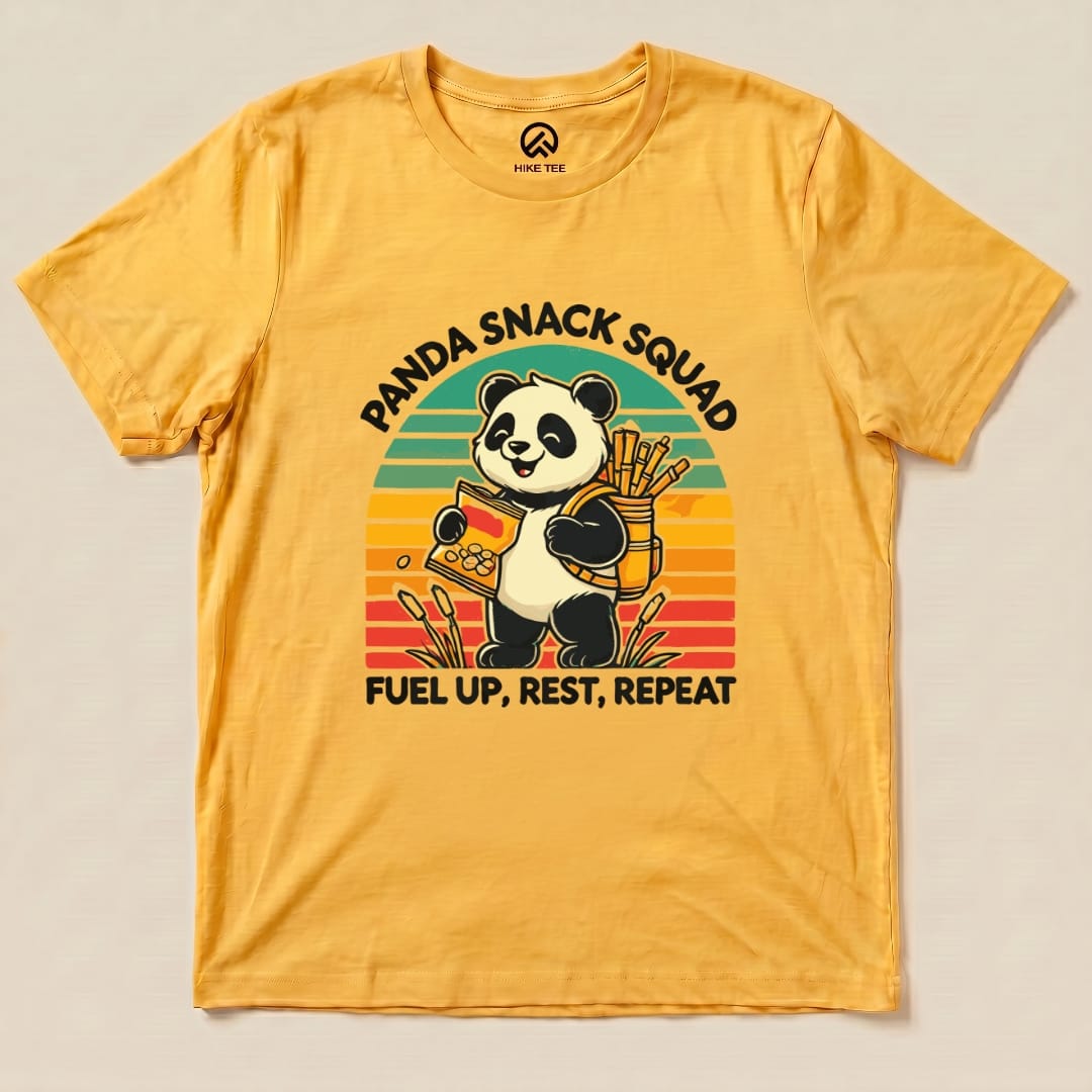 Panda Snack Squad Retro Shirt Hike Tee T-Shirt Gold / S