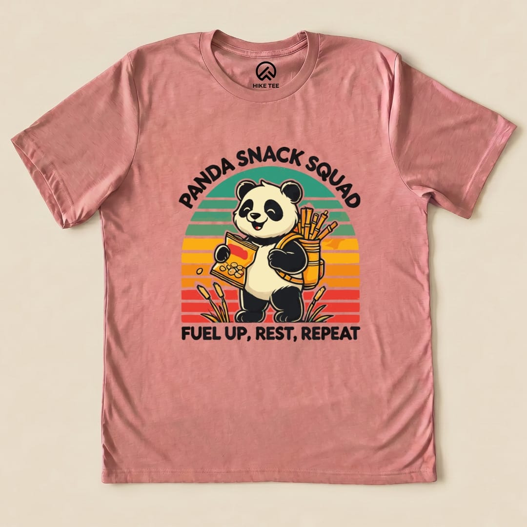 Panda Snack Squad Retro Shirt Hike Tee T-Shirt Heather Mauve / S